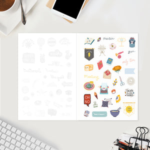 Undated Yearly Planner - Conquer The World (2023 Collection) + Ultimate Sticker Book Undated Planners June Trading