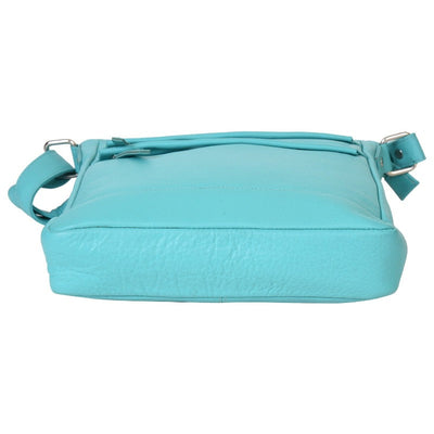 Portlee Leather Travel Messenger Sling Bag for men & women, Natural NDM Turquoise (H2) Messenger & Sling Bag Portlee   