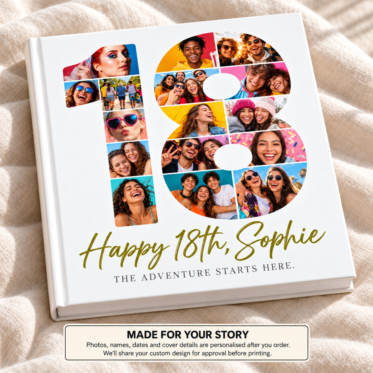 Eighteen Sophie — personalised birthday photo book cover