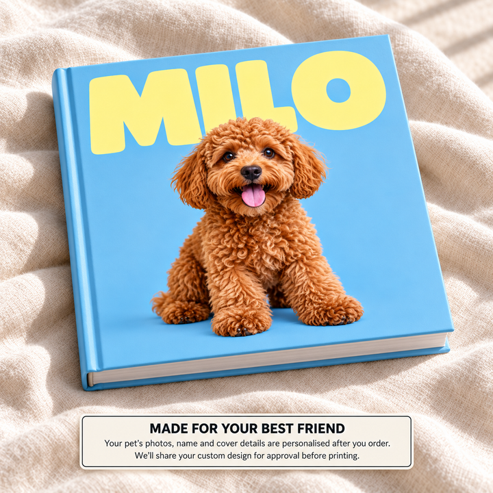 Milo — personalised pet photo book cover
