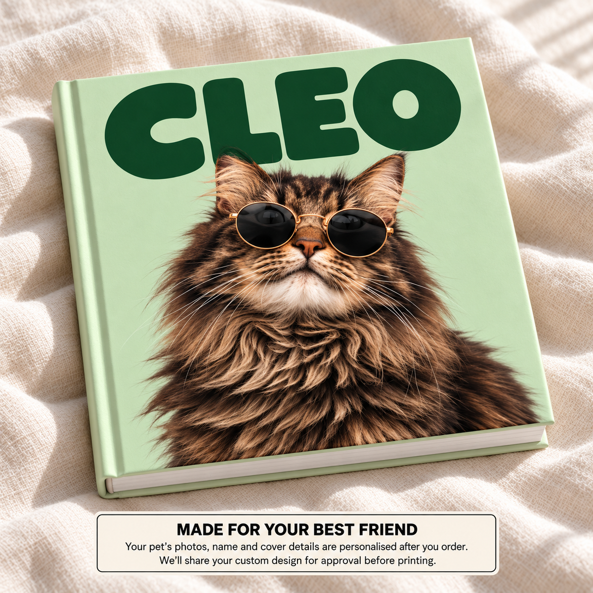 Cleo — personalised pet photo book cover