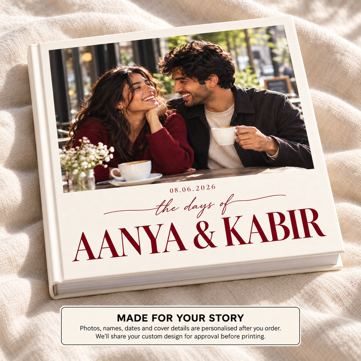 The Days Of Us — personalised couples & anniversary photo book cover