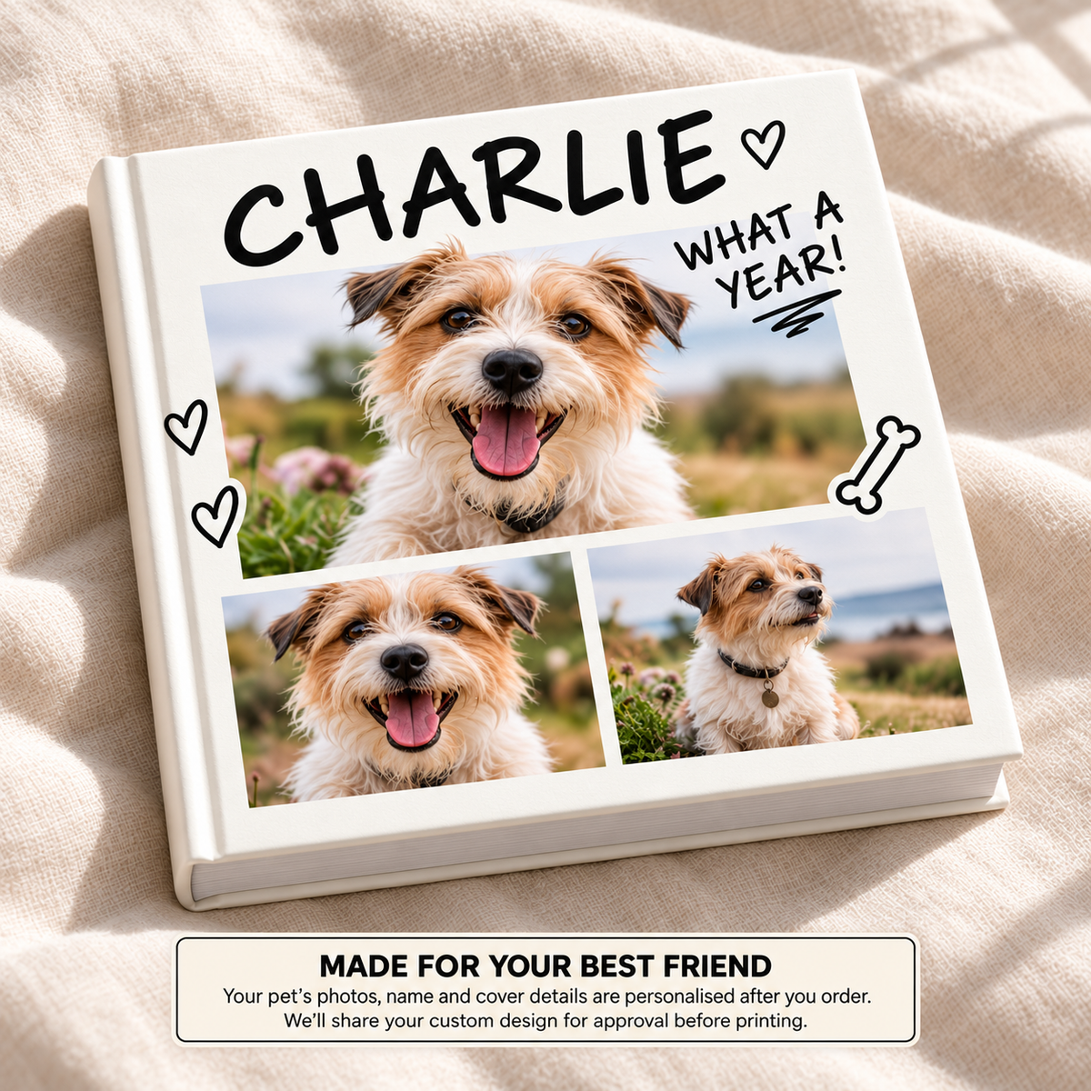 Charlie — personalised pet photo book cover