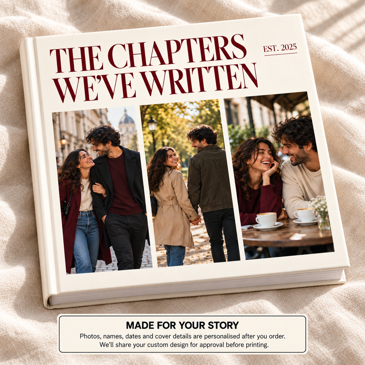 The Chapters Weve Written — personalised couples & anniversary photo book cover