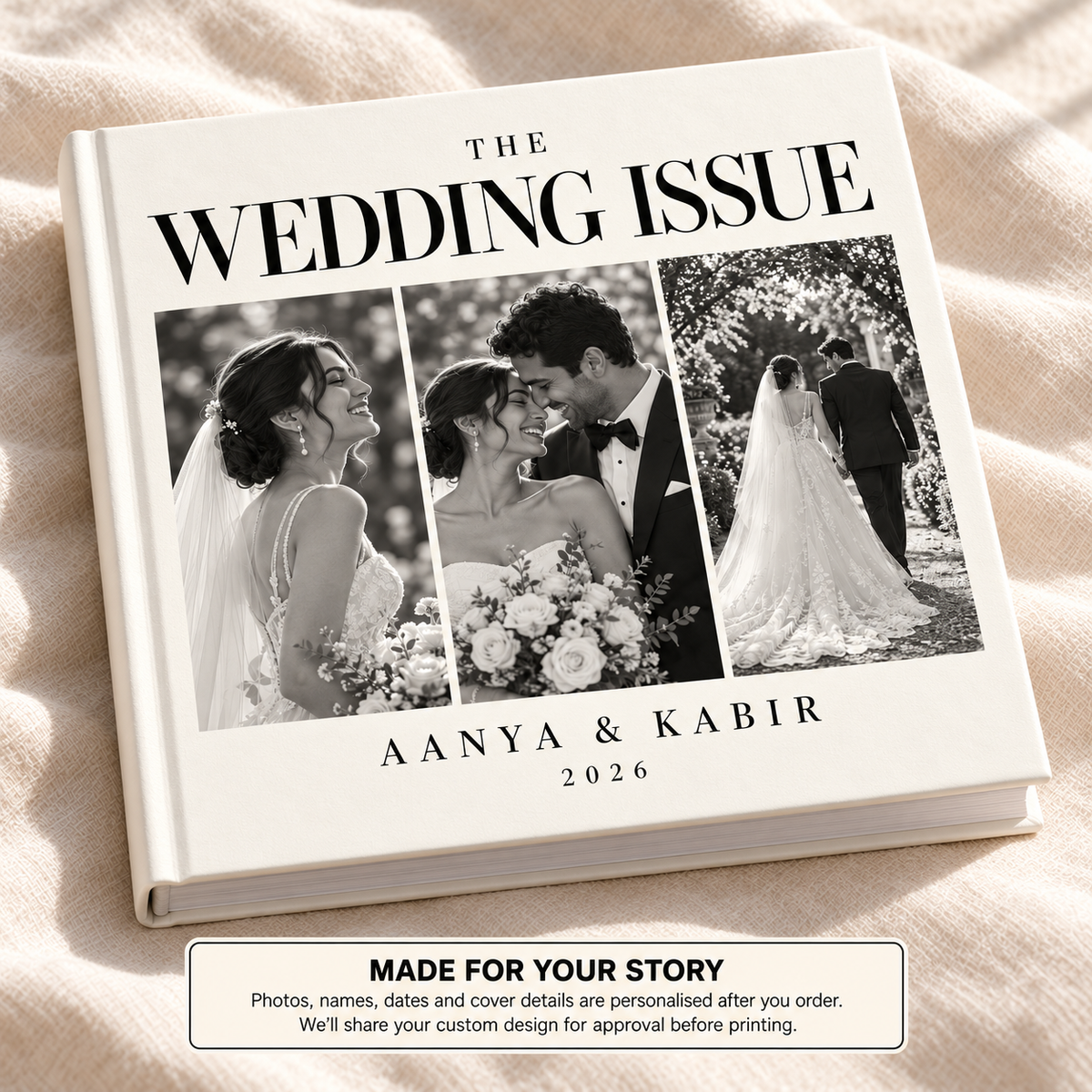 The Wedding Issue — personalised wedding photo book cover
