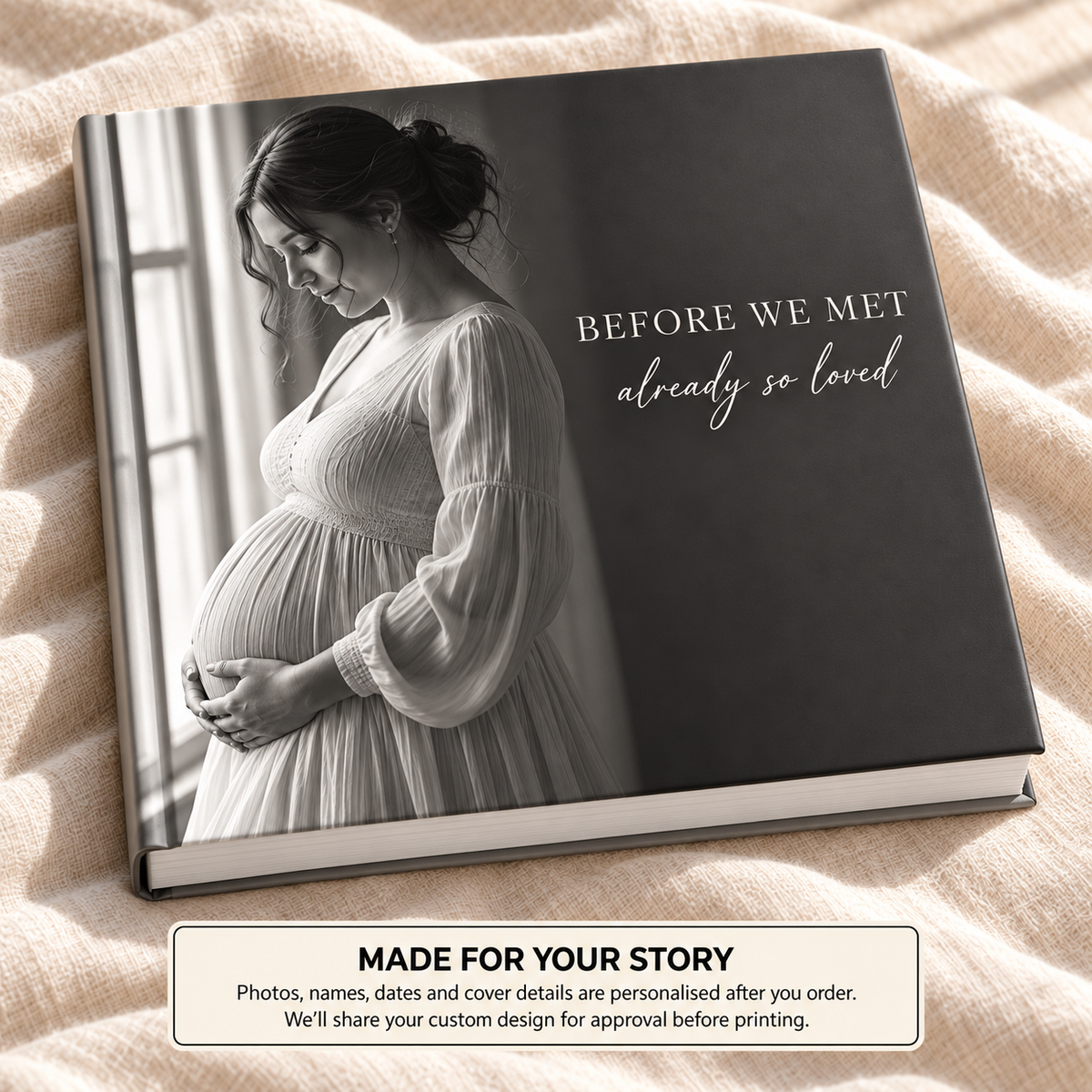 Before We Met — personalised pregnancy & baby photo book cover