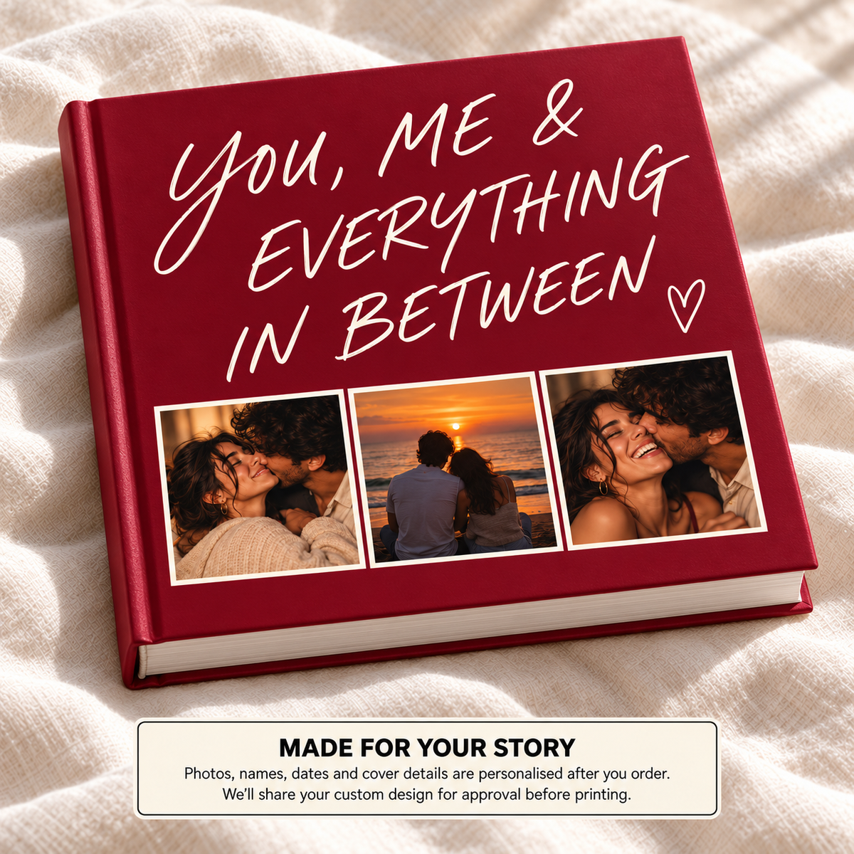 Everything In Between — personalised couples & anniversary photo book cover