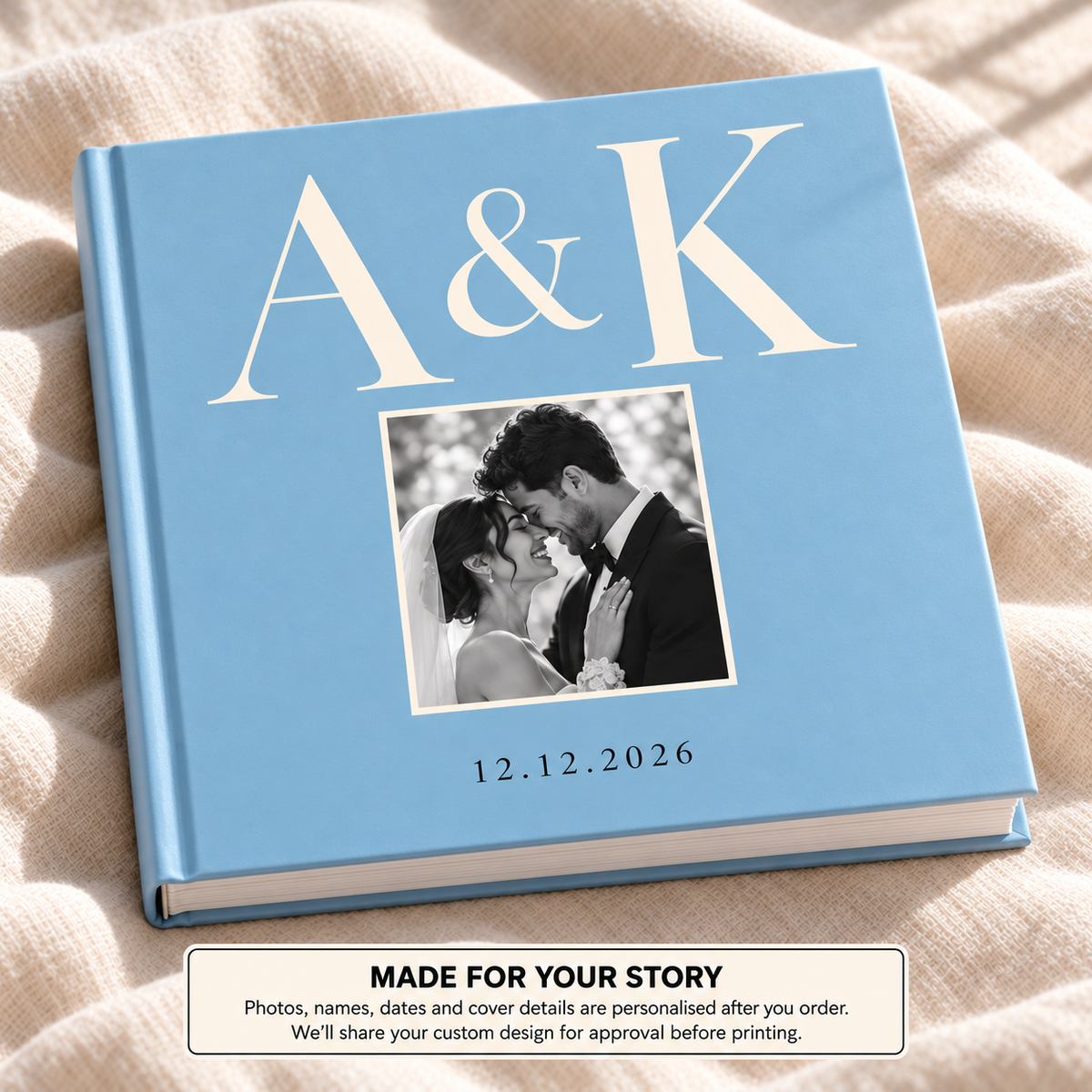 Wedding Monogram — personalised wedding photo book cover