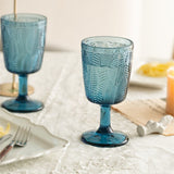 Wine Glass Set of Two Wine Glasses Coral Tree Ocean Blue  