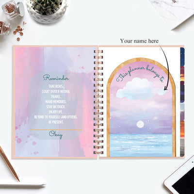 Undated Yearly Planner (2025 Collection) You Don't Have To Be Perfect + Ultimate Sticker Book