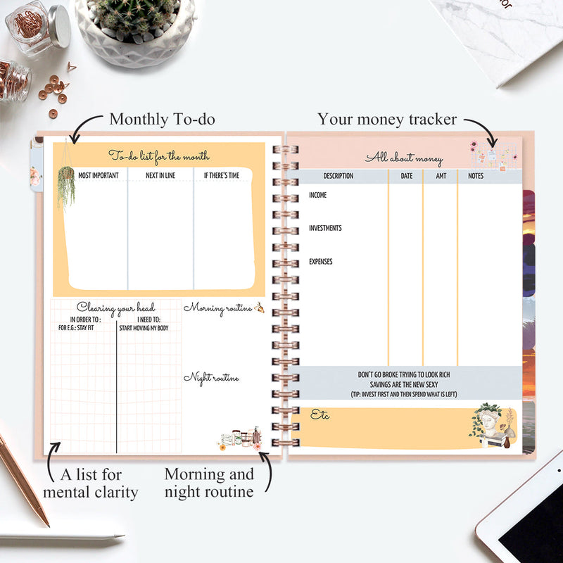 Undated Yearly Planner (2025 Collection) Out Do Me + Ultimate Sticker Book