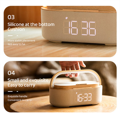 LumoDock Wireless Charging Bluetooth Speaker Smart Clock With Alarm