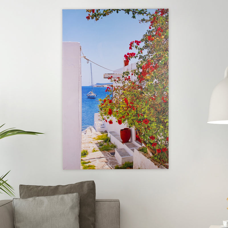 Spring In Santorini Canvas Painting Canvas Painting June Trading   