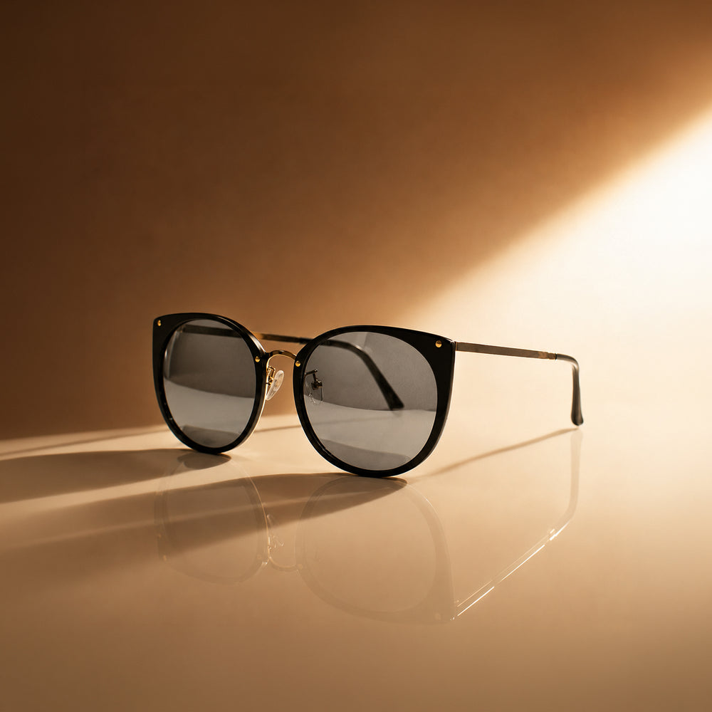 Flick It Round Cat Eye Cool-Tone Sunglasses