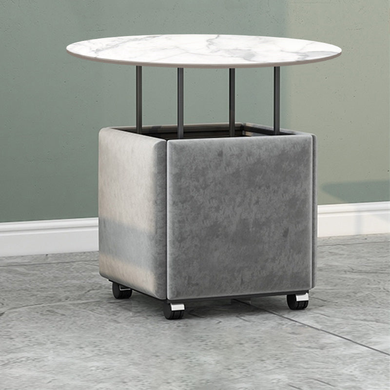 Premium Convertible 1 Coffee Table & 4 Pouf Set (Grey) Smart Furniture June Trading   