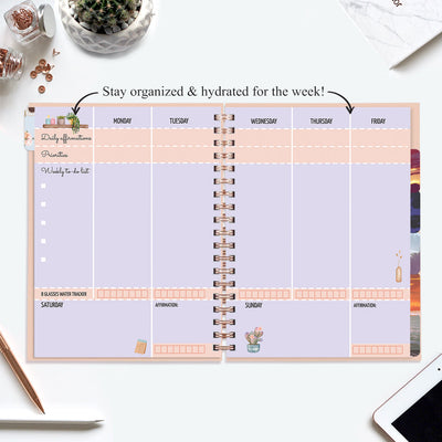 Undated Yearly Planner (2025 Collection) You Don't Have To Be Perfect + Ultimate Sticker Book