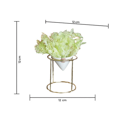 Conical Gold Stand Vase With Artificial Flowers Vases June Trading   