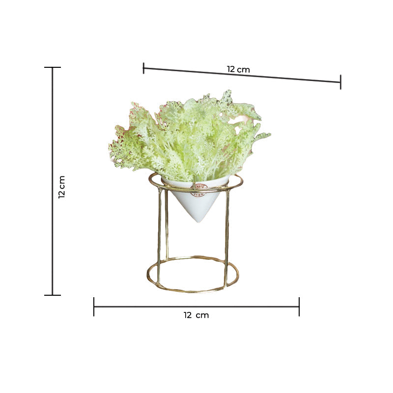 Conical Gold Stand Vase With Artificial Flowers Vases June Trading   