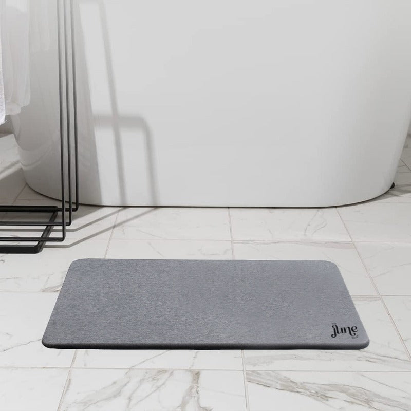 ZenStone Ultra-Absorbent Bath Mat - Ash | Secure Grip | Eco-Friendly