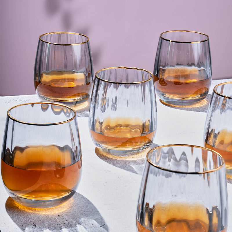 Smoky Quartz Orb Stemless Glass