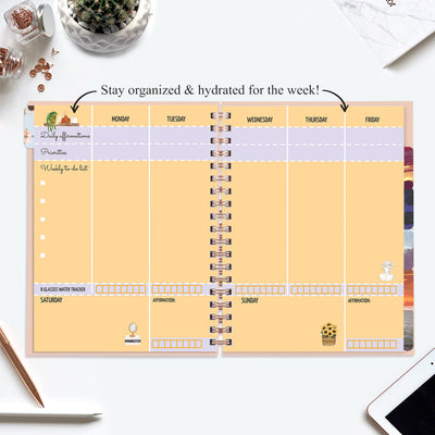 Undated Yearly Planner (2025 Collection) You Don't Have To Be Perfect + Ultimate Sticker Book