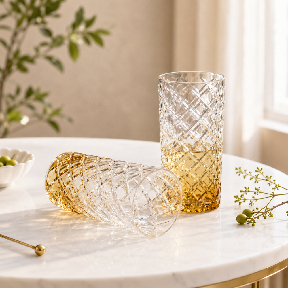 Sunset Prism Crystal Tall Glasses (Set of 2)