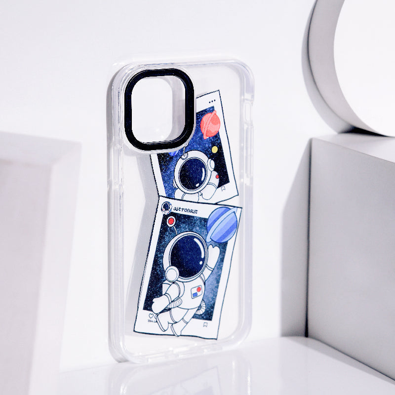 Astronaut Polaroid Anti-Shock Clear iPhone Cover