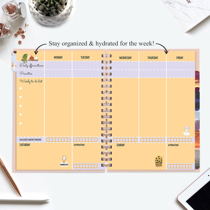 Undated Yearly Planner (2025 Collection) Out Do Me + Ultimate Sticker Book