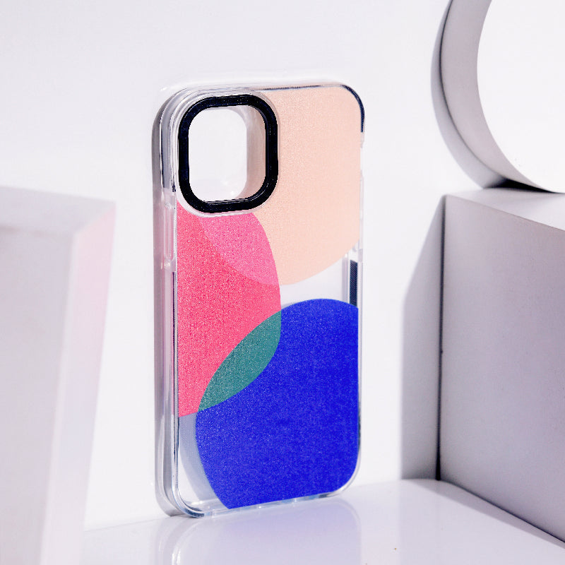 Trendy Colour Patch Anti-Shock Clear iPhone Cover