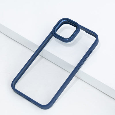 Apple iPhone Acrylic Blue Edge Metallic Transparent Case Mobile Phone Cases June Trading iPhone 12 Pro  