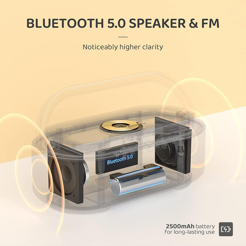 LumoDock Wireless Charging Bluetooth Speaker Smart Clock With Alarm