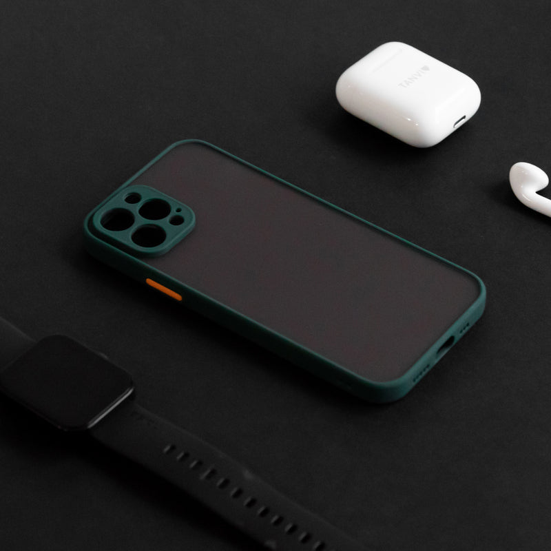 Acrylic Edge With Frosted Back Apple iPhone 12 Pro Cover iPhone 12 Pro June Trading Hunter Green  