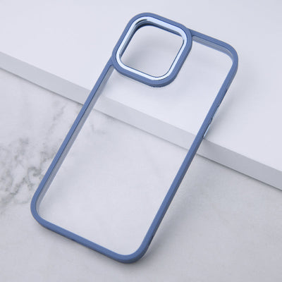 Apple iPhone 13 Pro Acrylic Edge Metallic Transparent Case iPhone 13 Pro June Trading Electric Blue  