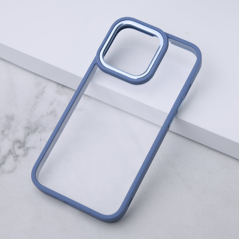 Apple iPhone 13 Pro Max Acrylic Edge Metallic Transparent Case iPhone 13 Pro Max June Trading Electric Blue  
