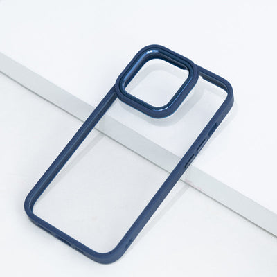 Apple iPhone Acrylic Blue Edge Metallic Transparent Case Mobile Phone Cases June Trading iPhone 13 Pro Max  