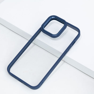 Apple iPhone Acrylic Blue Edge Metallic Transparent Case Mobile Phone Cases June Trading iPhone 13 Pro  