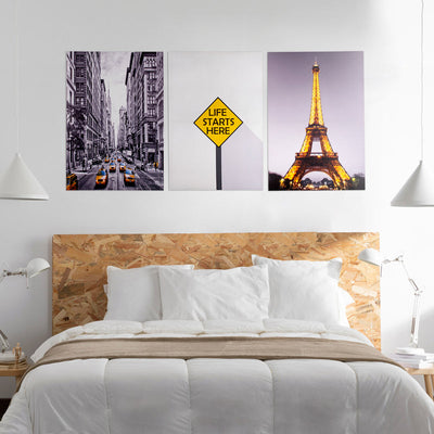 Pop Art City Life Canvas Painting (Set of 3) Canvas Painting June Trading   