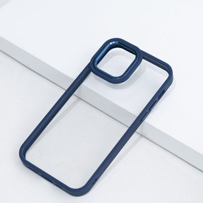 Apple iPhone Acrylic Blue Edge Metallic Transparent Case Mobile Phone Cases June Trading iPhone 13  