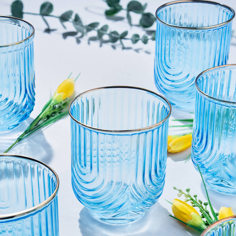 Azure Gilded Wave Glass