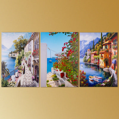 With Love From Greece Canvas Painting (Set of 3) Canvas Painting June Trading   