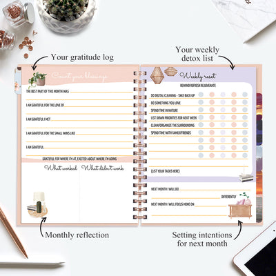 Undated Yearly Planner (2025 Collection) Out Do Me + Ultimate Sticker Book