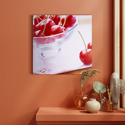 Still Life Cherries In Bowl Canvas Painting Canvas Painting June Trading   