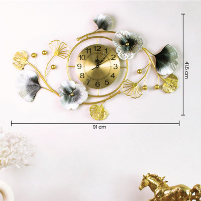 Designer Petals & Foliage Wall Clock Wall Clocks June Trading   