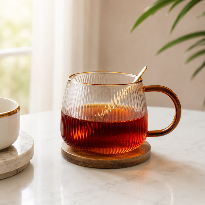 Ripple Coffee Mug with Lid & Spoon