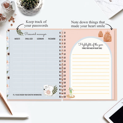 Undated Yearly Planner (2025 Collection) Out Do Me + Ultimate Sticker Book