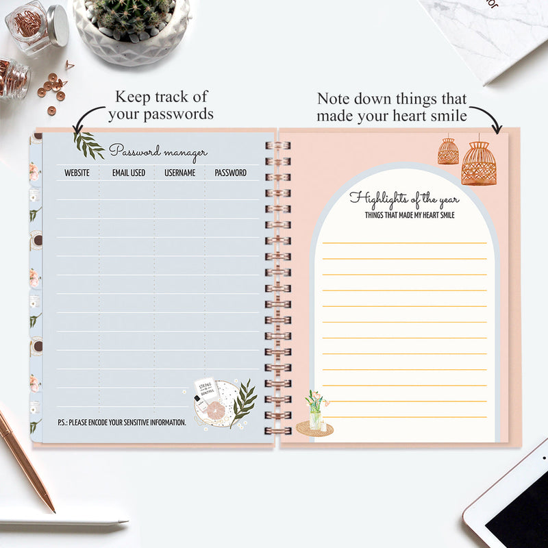 Undated Yearly Planner (2025 Collection) Out Do Me + Ultimate Sticker Book
