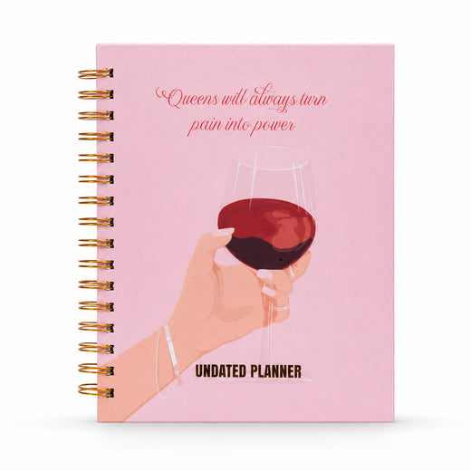 Undated Yearly Planner - Queens Turn Pain Into Power + Ultimate Sticker Book