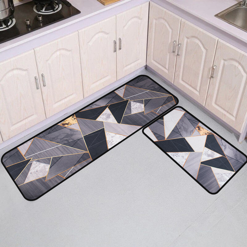 Classy Scattered Triangles Kitchen Mats (Set of 2) Kitchen Mat June Trading   