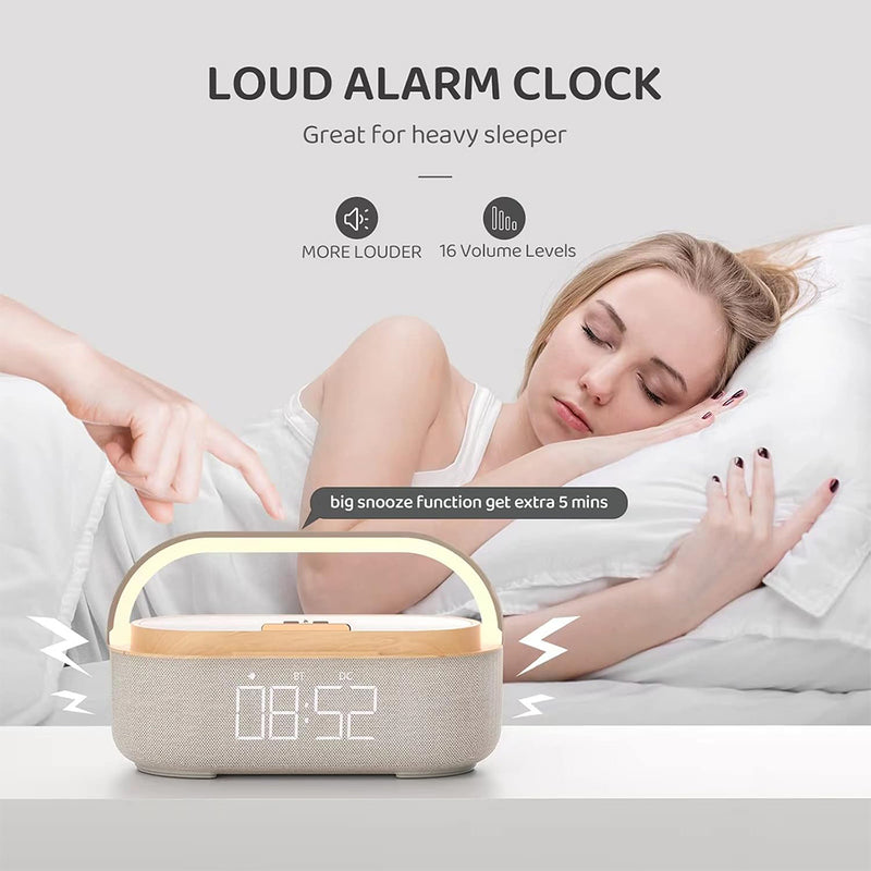 LumoDock Wireless Charging Bluetooth Speaker Smart Clock With Alarm