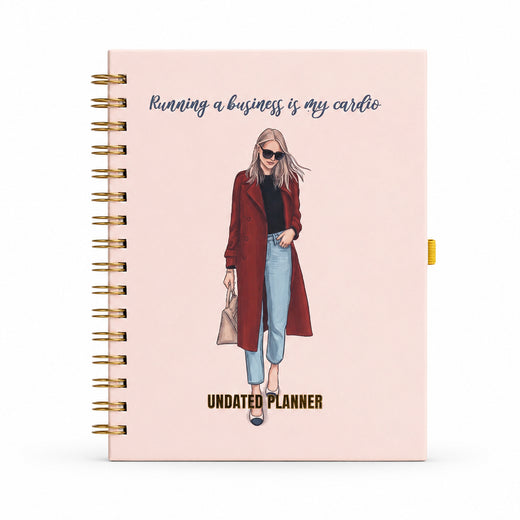 Undated Yearly Planner - Business Is My Cardio + Ultimate Sticker Book